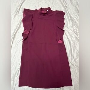 Kate Spade Crepe Flutter Sleeve Dress Make Magic Midnight Wine Size 2